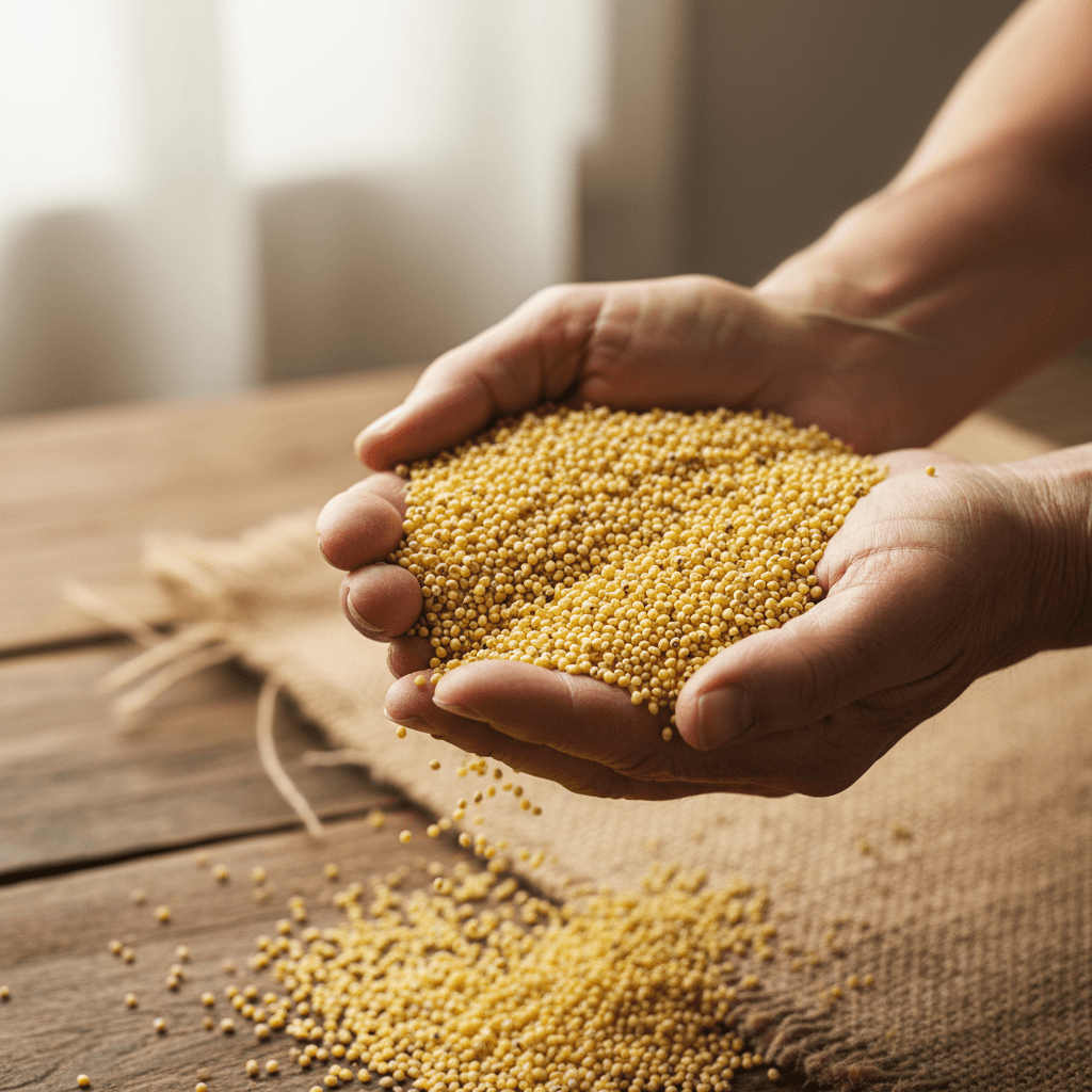 Harvested wheat and barley grains